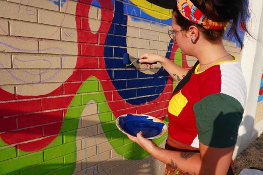 Sewer Plant Mural Project in Progress / Lauren Haug