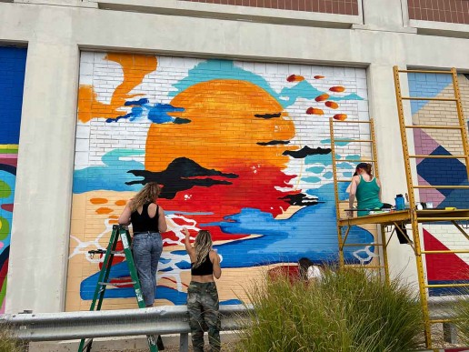 Sewer Plant Mural Project in Progress / Meagan Greenberg-Impellizzeri