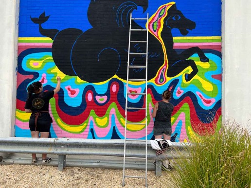 Sewer Plant Mural Project in Progress / Lauren Haug