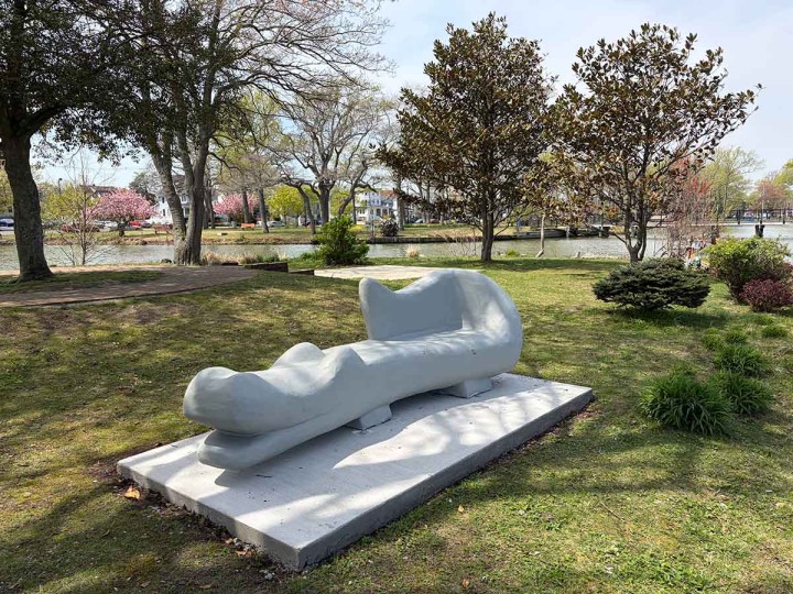 Michael “Porkchop” LaVallee (Asbury Park, NJ) “Sobek”, 2025, steel and fiberglass